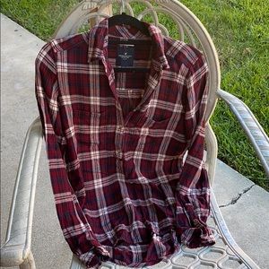 Boyfriend fit Burgundy flannel